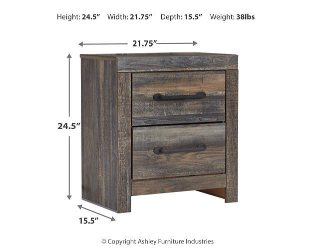 Drystan King Panel Headboard Bed with Mirrored Dresser, Chest and Nightstand