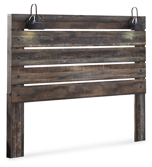 Drystan King Panel Headboard Bed with Mirrored Dresser, Chest and Nightstand