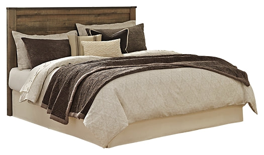 Trinell Queen Panel Headboard Bed with Mirrored Dresser and Chest