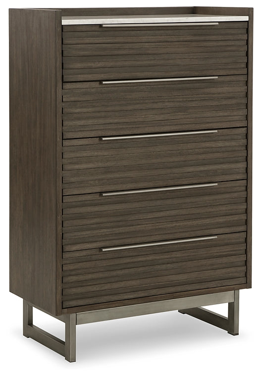 Arkenton King Panel Bed with Mirrored Dresser, Chest and Nightstand