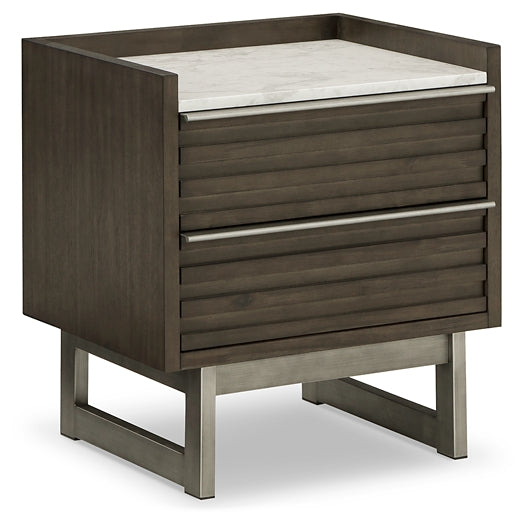 Arkenton King Panel Bed with Mirrored Dresser, Chest and Nightstand