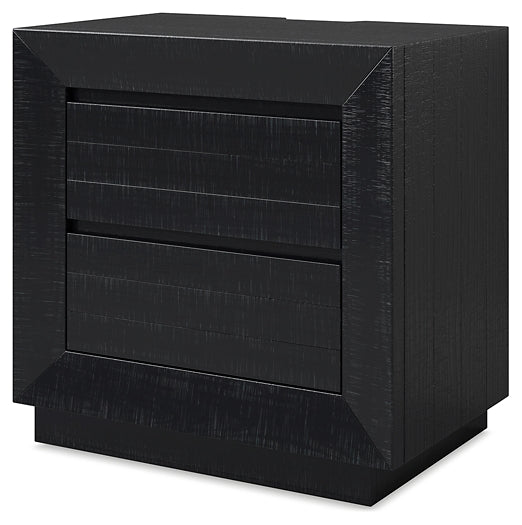 Londer California King Panel Bed with Mirrored Dresser, Chest and Nightstand