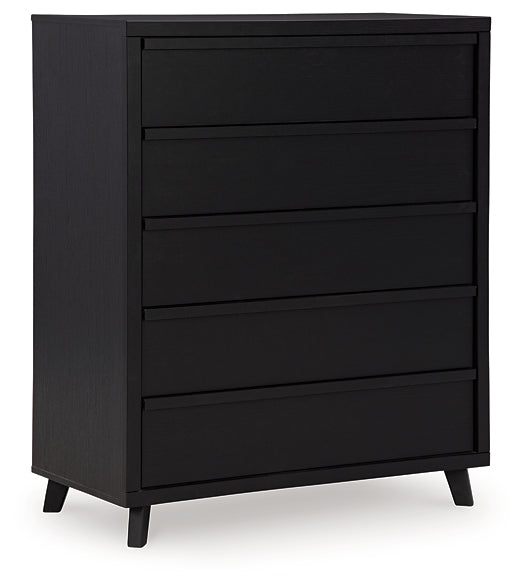 Danziar Queen Panel Headboard with Mirrored Dresser, Chest and Nightstand