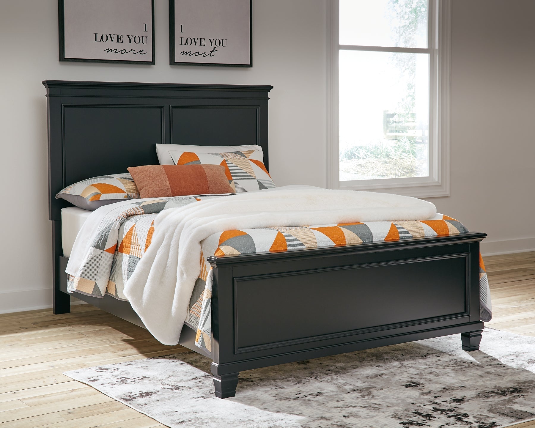 Lanolee Full Panel Bed with Mirrored Dresser