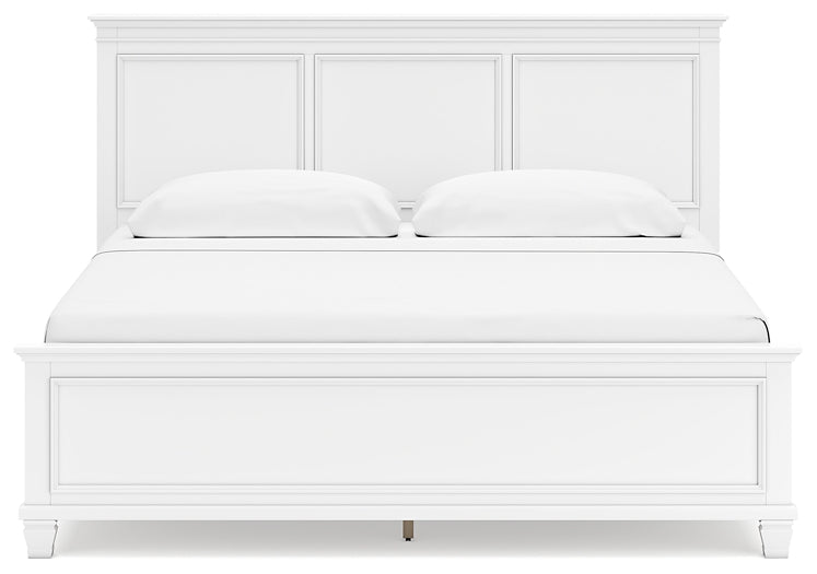 Fortman King Panel Bed with Mirrored Dresser and Nightstand