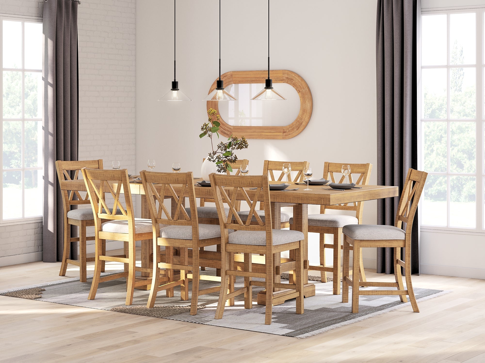 Havonplane 9-Pc Counter Height Dining Set