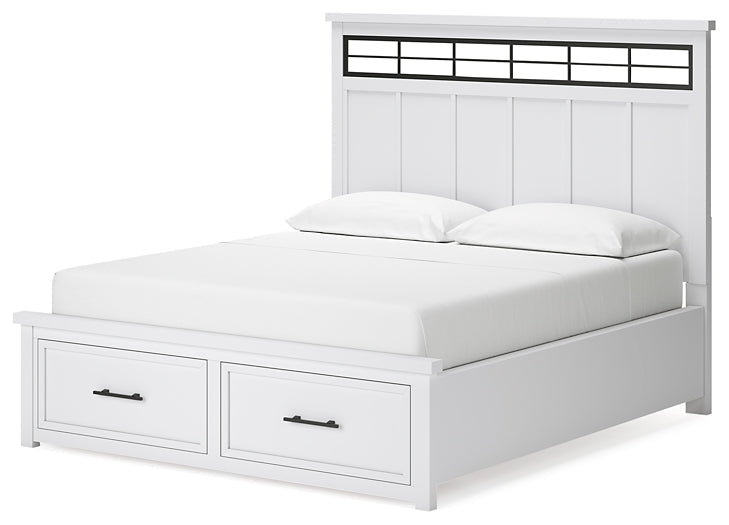 Ashbryn California King Panel Storage Bed with Mirrored Dresser, Chest and Nightstand