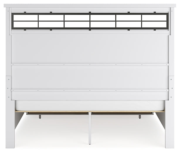 Ashbryn California King Panel Storage Bed with Mirrored Dresser, Chest and Nightstand