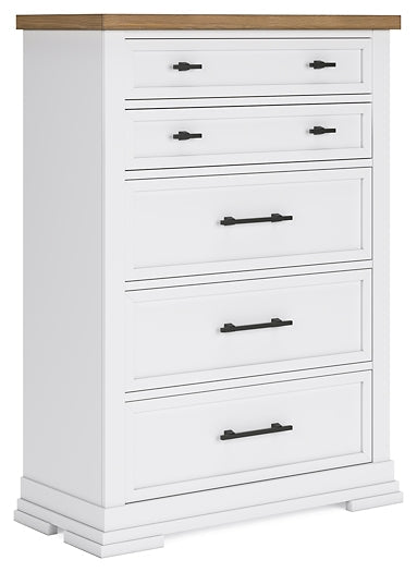 Ashbryn California King Panel Storage Bed with Mirrored Dresser and Chest