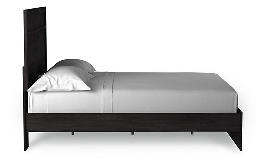 Belachime Queen Panel Bed with Mirrored Dresser and Chest