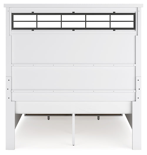 Ashbryn Queen Panel Storage Bed with Mirrored Dresser and Nightstand