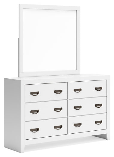 Binterglen Queen Panel Bed with Mirrored Dresser and Chest
