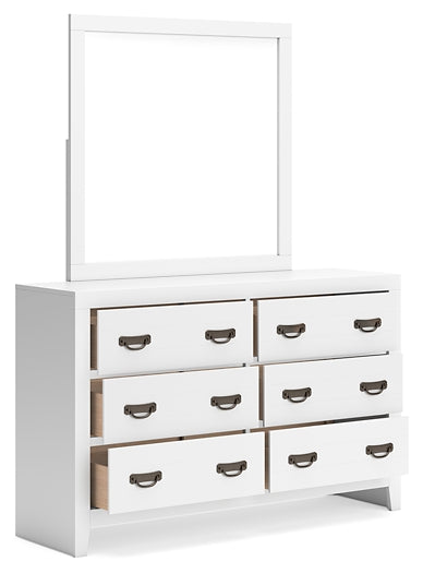 Binterglen King Panel Bed with Mirrored Dresser, Chest and Nightstand