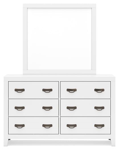 Binterglen California King Panel Bed with Mirrored Dresser, Chest and Nightstand