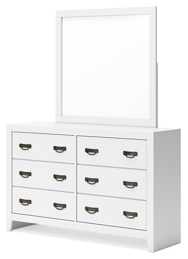 Binterglen California King Panel Bed with Mirrored Dresser, Chest and Nightstand