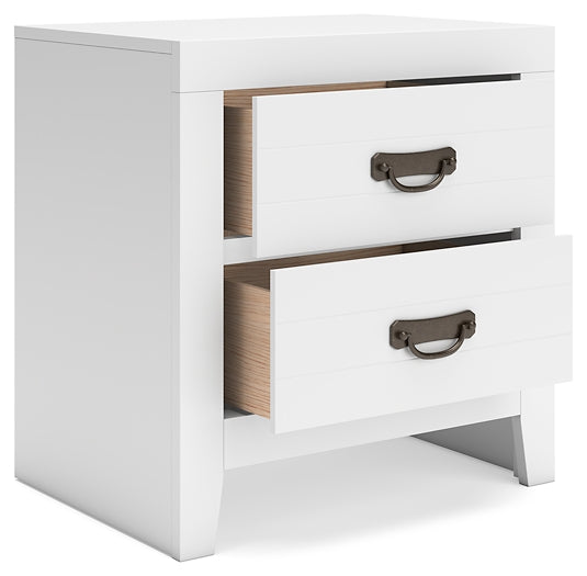 Binterglen California King Panel Bed with Mirrored Dresser, Chest and Nightstand