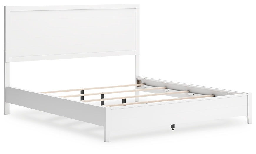 Binterglen California King Panel Bed with Mirrored Dresser and Chest