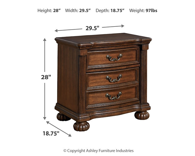 Lavinton Queen Poster Bed with Mirrored Dresser, Chest and Nightstand