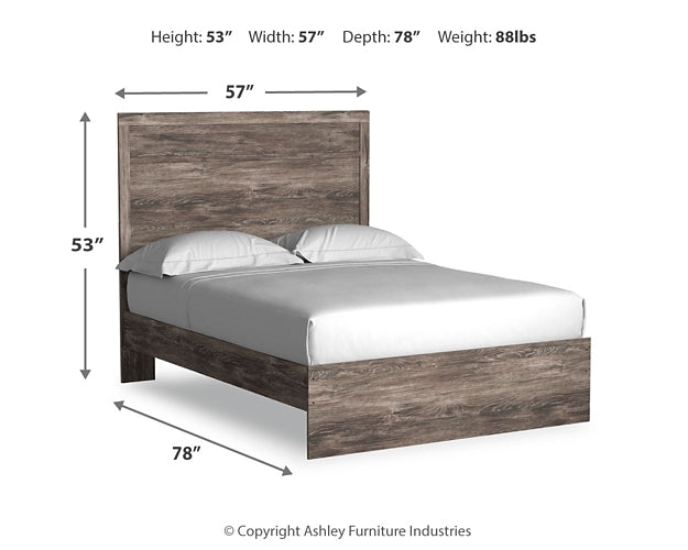 Ralinksi Full Panel Bed with Mirrored Dresser, Chest and Nightstand