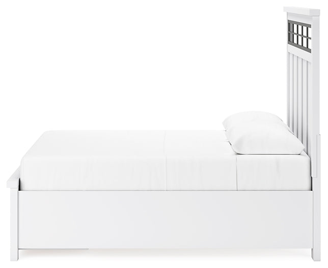 Ashbryn Queen Panel Storage Bed with Mirrored Dresser and Chest