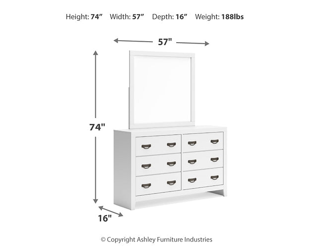 Binterglen Full Panel Bed with Mirrored Dresser and Chest