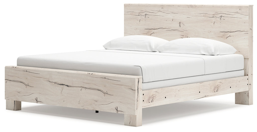 Lawroy King Panel Bed with Mirrored Dresser, Chest and Nightstand