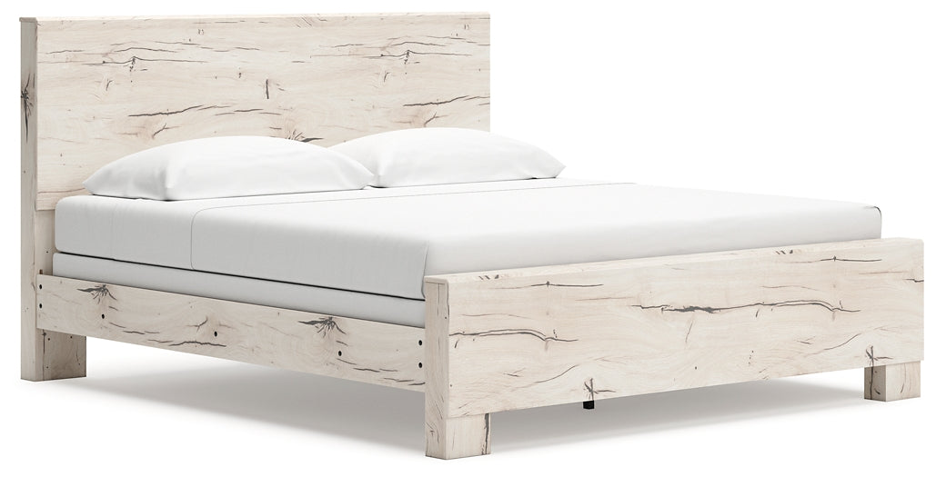 Lawroy King Panel Bed with Mirrored Dresser and Chest