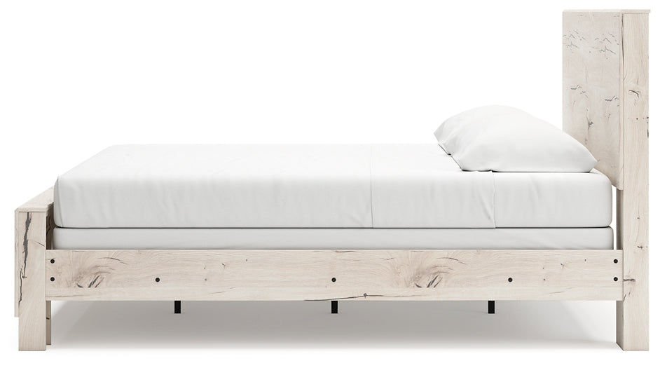 Lawroy King Panel Bed with Mirrored Dresser and Chest