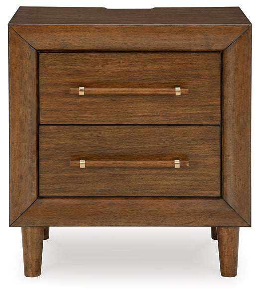 Lyncott Queen Upholstered Bed with Mirrored Dresser, Chest and Nightstand