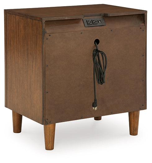Lyncott California King Upholstered Bed with Mirrored Dresser, Chest and Nightstand