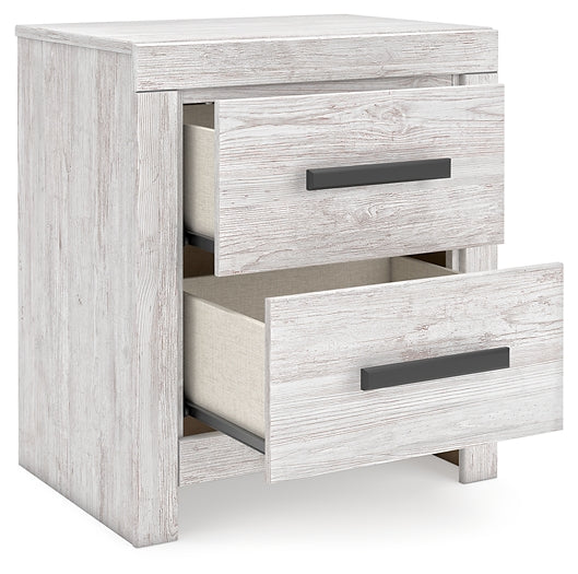 Cayboni King Panel Bed with Mirrored Dresser, Chest and Nightstand