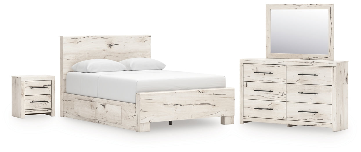 Lawroy Queen Panel Bed with Mirrored Dresser and Nightstand