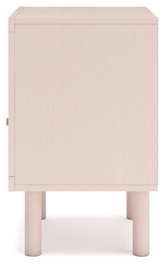 Wistenpine Full Upholstered Panel Headboard with Mirrored Dresser and Nightstand