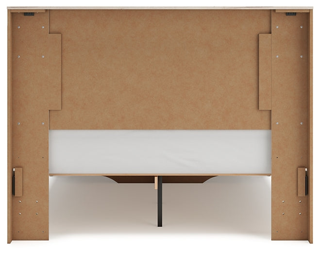 Lawroy Queen Panel Storage Bed with Mirrored Dresser and Chest