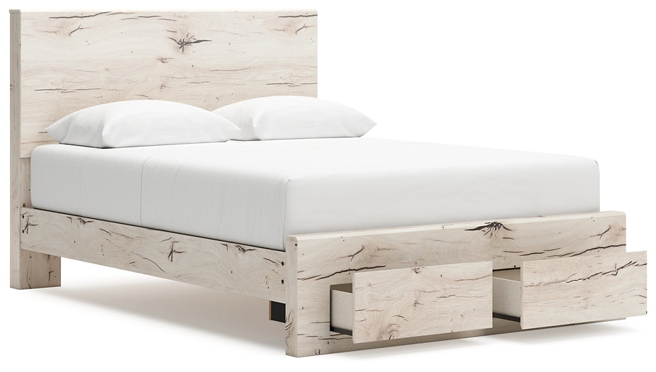 Lawroy Queen Panel Storage Bed with Mirrored Dresser, Chest and Nightstand