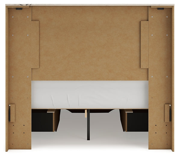 Lawroy Full Panel Storage Bed with Mirrored Dresser, Chest and Nightstand