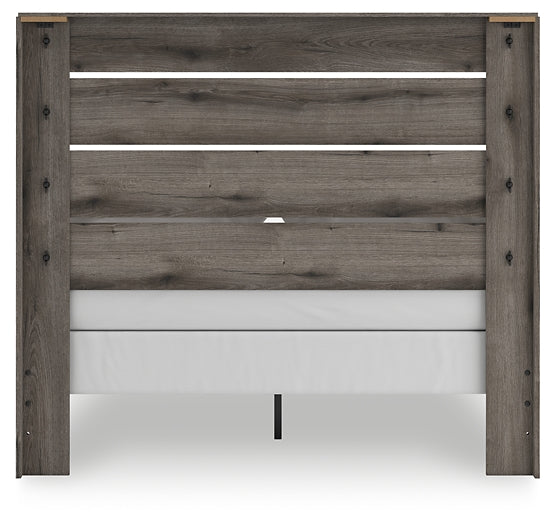 Graystorm Queen Panel Bed with Mirrored Dresser and Nightstand