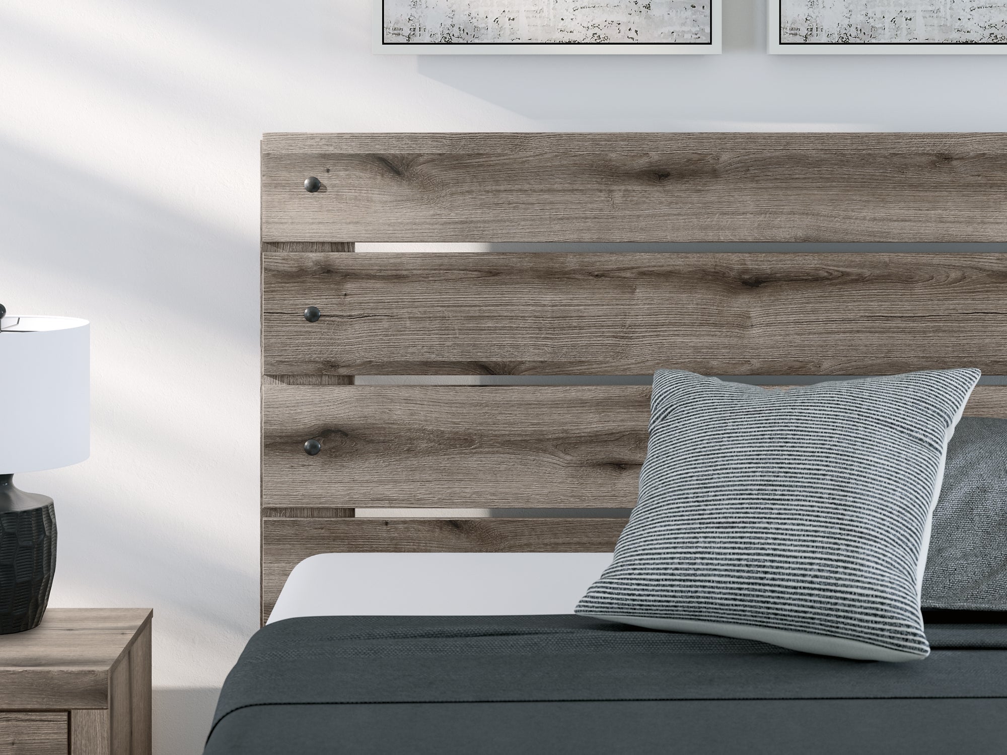 Graystorm Queen Panel Bed with Mirrored Dresser, Chest and Nightstand