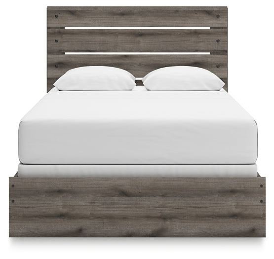 Graystorm Queen Panel Bed with Mirrored Dresser