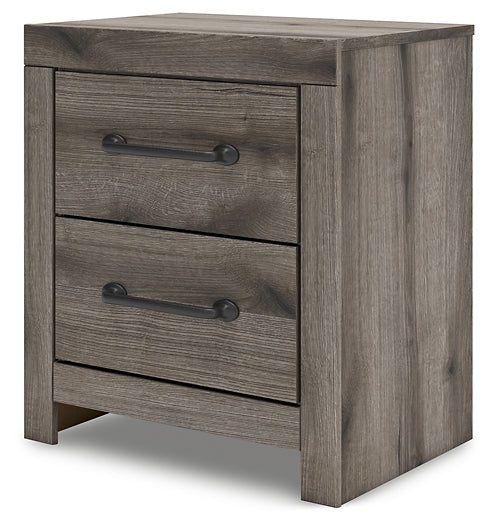 Graystorm Twin Panel Bed with Storage with Mirrored Dresser and Nightstand