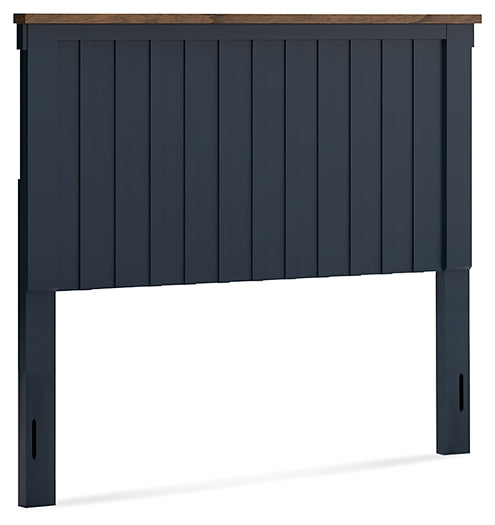 Landocken Full Panel Headboard with Mirrored Dresser, Chest and Nightstand