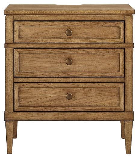 Sharlance Queen Upholstered Panel Bed with Mirrored Dresser and Nightstand