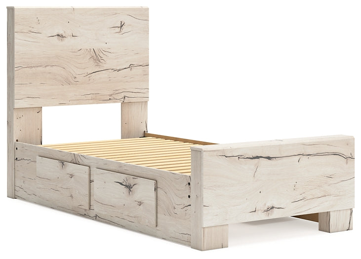 Lawroy Twin Panel Bed with Storage with Mirrored Dresser and Chest