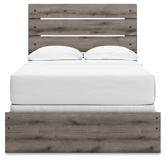 Graystorm Full Panel Bed with Mirrored Dresser