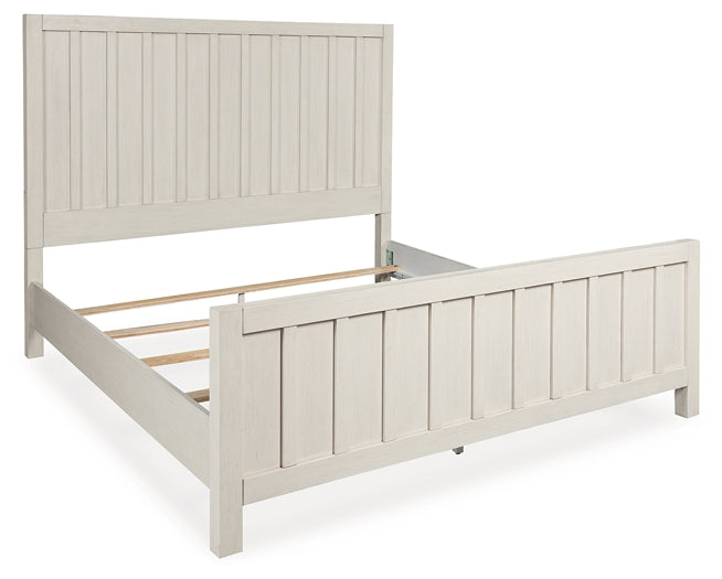 Shaybrock Queen Panel Bed with Mirrored Dresser and Nightstand