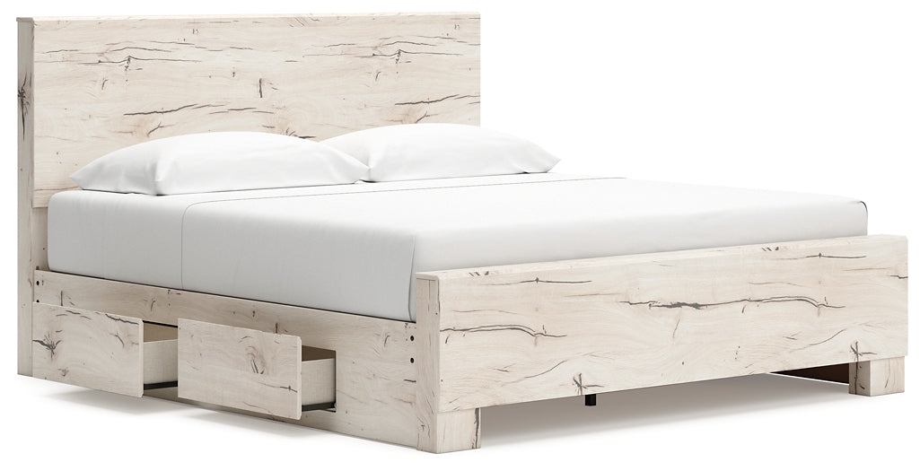 Lawroy King Panel Bed with Mirrored Dresser and Chest