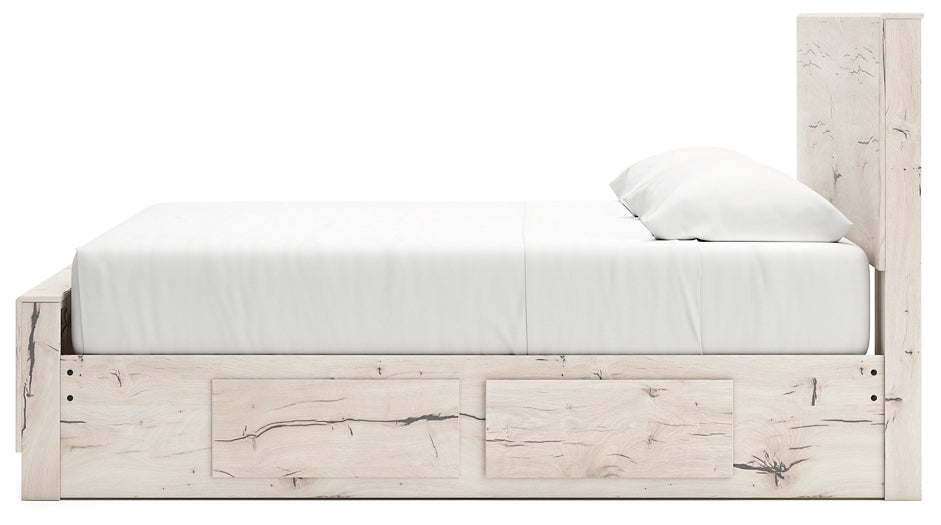 Lawroy King Panel Bed with Mirrored Dresser and Chest