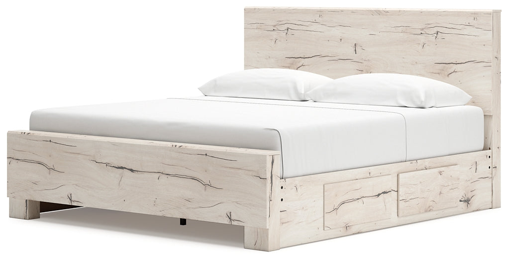 Lawroy King Panel Bed with Mirrored Dresser, Chest and Nightstand