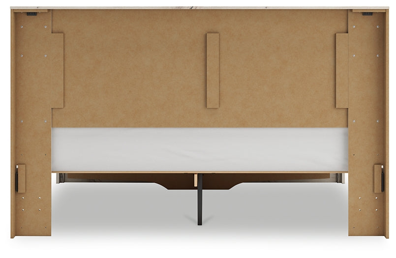 Lawroy King Panel Storage Bed with Mirrored Dresser and Chest