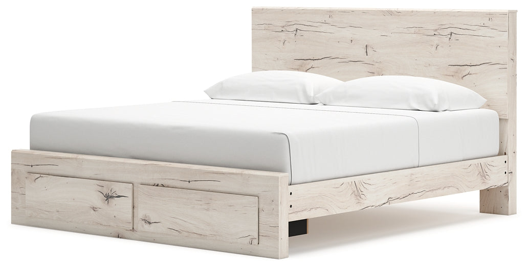 Lawroy King Panel Storage Bed with Mirrored Dresser, Chest and Nightstand